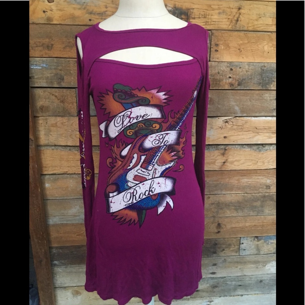 Burgundy Rock Long Sleeve Top